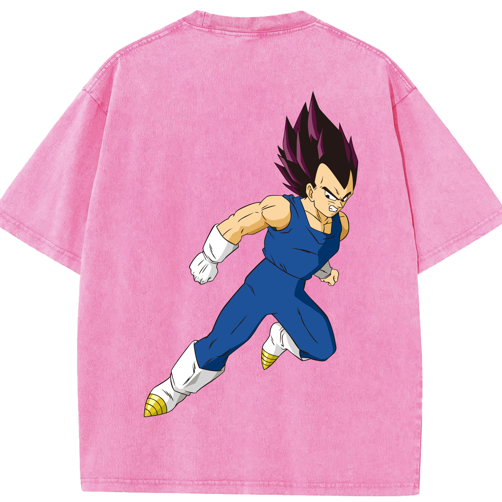 （画像用） ドラゴンボール ベジータ四世（Bejīta Yonsei）DRAGON BALL Vegeta IV 綿100% ヴィンテージ風 半袖Tシャツ（背面プリント）